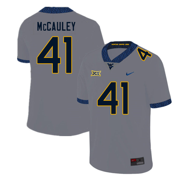 Men #41 Jax McCauley West Virginia Mountaineers College Football Jerseys Sale-Gray - Click Image to Close